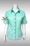 เสื้อพนักงานเสิร์ฟ เสื้อเสิร์ฟ เสื้อเชิ้ต เสื้อฟอร์ม เสื้อพนักงานต้อนรับ ชุดพนักงานเสิร์ฟ สีเขียวกุ๊นเขียวเข้ม (SHI1204)