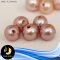 (Set 5 เม็ด) มุกเจาะทะลุ มุกแท้สายพันธุ์น้ำจืด กลม สีม่วง ขนาด 6.5-7mm. เกรด AAA / ม024