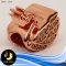 ชาร์มหงส์ประดับเพชร (Stopper) [เงินชุบพิ้งค์โกลด์] / C250