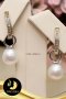 ต่างหูมุกแท้ห่วงล็อค Latch Back ห้อยมุกแท้ สีขาว ประดับพลอยแท้ White Topaz / SN0200YE496