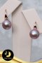 ต่างหูช้อนสั้น  น้ำจืดเซมิม่วง [ชุบพิงค์โกลด์] 8-8.5mm. AAA / SN0090YE423