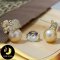 ต่างหูมุก South Sea ตัวเรือนพวงองุ่นประดับพลอยแท้ White topaz / SN0250ZE500