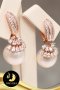 [Silver925] ต่างหูPakasia(ถอดแยกได้)  น้ำจืดบาร็อคขาว [ชุบพิงค์โกลด์] 11-12mm. AA+ / SN0600YE412