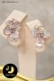ต่างหูติดหูดอกอูนิโกะใหญ่ มุก Edison สีขาว ขนาด 10-11mm เกรด AA+  ตัวเรือนเงินแท้ชุบ Pink Gold ประดับพลอยแท้ White Topaz  /  E616