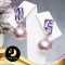 ตัวเรือนต่างหูติดหูประดับพลอยแท้ Amethyst, White Topa 3ct. [เงินชุบทองคำขาว]