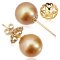ต่างหู Stud ติดหูไข่มุก South Sea สีทอง Dark Gold
