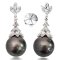 ต่างหูคาบาเร่ ห้อยจี้พวงผกาไข่มุก Tahitian Pearl