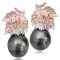 ต่างหูมอนสเตอร่าประดับเพชร ไข่มุก Tahitian Pearl