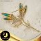 เข็มกลัดมุกขาว little fairy ปีก colorful / SN0030YK188