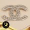 ตัวเรือนเข็มกลัดชาแนล [เงินชุบทองคำขาว] White Topaz 1.2ct.