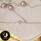 สร้อยคอมุกระย้า คั่นล็อคบอลซิลิโคน 3 mm. ตัวเรือนเงินแท้ชุบคำขาว  / SN0380ZN658