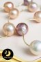 สร้อยคอมุกแท้คั่นปล้องเกลียวทองแท้ 18K มุกบาร็อค สีมัลติคัลเลอร์ ขนาด 10-11.5 mm.เกรด AA+ ตะขอ OT ทองแท้18k / SN4300ZN631