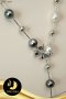 สร้อยคอมุก Multicolored คั่นปล้องเงิน มุก South Sea และ Tahitian Pearl ความยาวประมาณ 18" มุก South Sea และ Tahitian Pearl แท้ ทรงบาร็อคเกลียวคลื่น สีมัลติคัลเลอร์ เกรด AA ขนาด 8-10 mm / SN3100ZN637