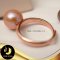 แหวนมุก Edison มุกเม็ดเดี่ยว ปรับไซส์ได้ มุกทรงกลม สีพีชโอลด์โรส เกรด AA+ ขนาด 8.8-9.5 mm ตัวเรือนเงินแท้ 92.5 ชุบ Pink Gold / R715