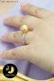แหวนมุก South Sea เม็ดเดี่ยว มุกสีทอง ทรงSemi-round ขนาด 10 mm เกรด AAA ตัวเรือนเงินแท้ชุบทองคำขาว  / SN0640ZYR698