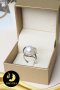 แหวนมุกแท้แอลฟา (ปรับไซส์ได้) มุกบาร็อค สีขาว เกรด AA+ ขนาด 12mm. ตัวเรือนเงินแท้ 92.5 ชุบทองคำขาว ประดับพลอยแท้ White Topaz  / SN0180YR674