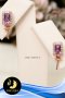 ตัวเรือนต่างหูติดหูประดับพลอยแท้ Amethyst, White Topa 0.8ct. [เงินชุบพิ้งค์โกลด์]