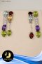 ตัวเรือนต่างหูห้อยพลอยหลากสี [เงินชุบทองคำขาว] White Topaz , Sky Blue Topaz , Amethyst , Citrine , Garnet , Peridot 9ct.