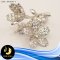 ตัวเรือนเข็มกลัดดอกไม้ประดับ White Topaz 2ct. [เงินชุบทองคำขาว]