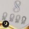 ตัวเรือนตะขอ อินฟินิตี้ 2สาย ประดับเพชร Silver Plating White Gold [ CZ  ] / H0014