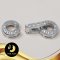 ตัวเรือนตะขอกลมเพชร (เล็ก) Silver Plating White Gold [ CZ  ] / H0016