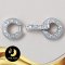ตัวเรือนตะขอกลมเพชร (เล็ก) Silver Plating White Gold [ CZ  ] / H0016