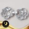 ตัวเรือนตะขอดอกไม้ประดับเพชร Silver Plating White Gold [ N/A  ] / H0028