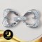 ตัวเรือนตะขอโบว์ประดับเพชร (ใหญ่) Silver Plating White Gold [ CZ  ] / H0030