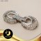 ตัวเรือนตะขอกลม2ชั้นประดับเพชร Silver Plating White Gold [ CZ  ] / H0083