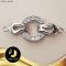 ตัวเรือนตะขอวงกลมประดับเพชร Silver Plating White Gold [ CZ  ] / H0089