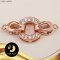 ตัวเรือนตะขอวงกลมประดับเพชร Silver Plating Rose Gold [ CZ  ] / H0091