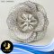 ตัวเรือนแหวนดอกกุหลาบประดับเพชรขอบดำ [เงินชุบทองคำขาว] / SN0806YR2-2