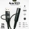Gizmo สายชาร์จ 4in1 type-c ip / PD USB ครบในเส้นเดียว รุ่น GU-048 ประกัน 1 ปี