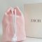 Dior Canvas Drawstring Pink Pouch (No Box)
