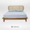 Capsule bed เตียงไม้สักผสมหวายยกพื้น BE146