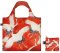 กระเป๋าผ้าแฟชั่นแบรนด์LOQI รุ่นLOQI Museum Womans Haori with White and Red Cranes Reusable Shopping Bag, Multicolored