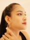 ROUND HOOP EARRINGS WITH DIAMOND CUT G/DC