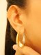 OVAL SHAPE HOOP EARRINGS GW/DC 2T