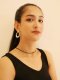WAVES PATTERN HANGING HOOP EARRINGS