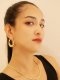 WAVES PATTERN HANGING HOOP EARRINGS