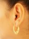 STAMP DIAMOND CUT HOOP EARRINGS G/DC