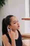 STAMP DIAMOND CUT HOOP EARRINGS G/DC