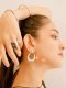 WAVES PATTERN HANGING HOOP EARRINGS