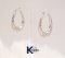 WAVES PATTERN HANGING HOOP EARRINGS W/DC