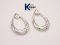 WAVES PATTERN HANGING HOOP EARRINGS