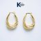 WAVES CREOLE HOOP EARRINGS GW/DC 2 TONE