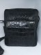 Black Crocodile Leather Messenger Bag #CRM367H-BL-01