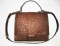Genuine Ostrich Leather Handbag/Shoulder Bag in Chocolate Brown  #OSW420H-BR