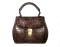 Genuine Caiman Crocodile Handbag in Dark Chocolate Brown Crocodile Leather #CRW237H-BR