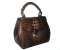Genuine Caiman Crocodile Handbag in Dark Chocolate Brown Crocodile Leather #CRW237H-BR